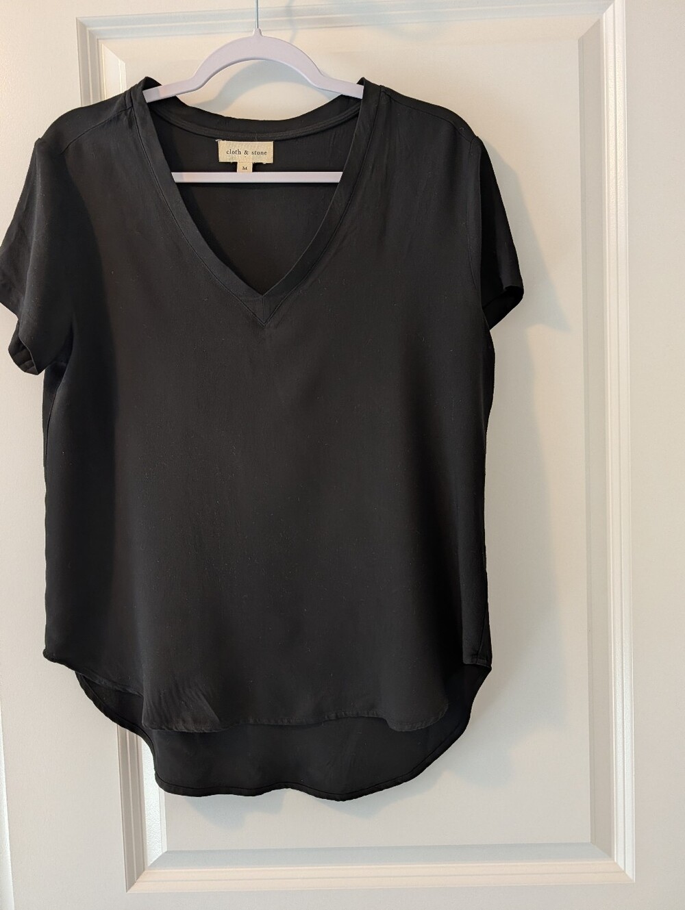 Cloth & Stone Black V Neck Shirt - Picture 3 of 9